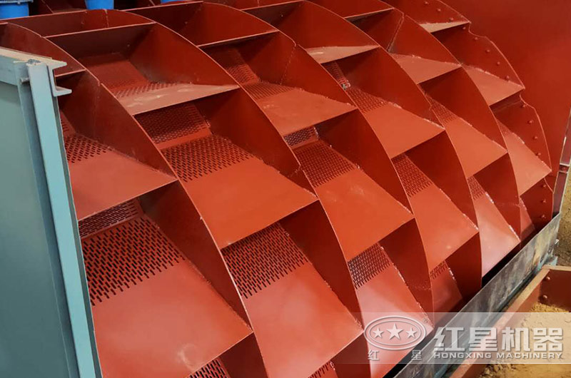 洗砂機(jī)篩網(wǎng)細(xì)節(jié)，篩出石粉、雜質(zhì)