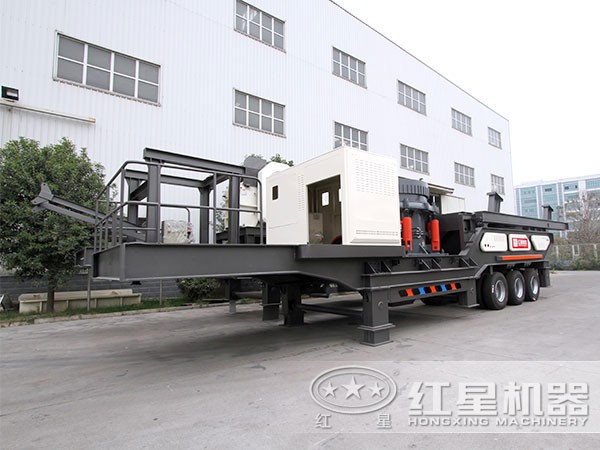 搭載圓錐破的車(chē)載粉石子機(jī)