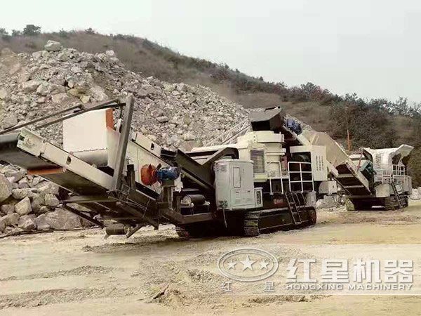 紅星礦渣移動破碎站現(xiàn)場 紅星礦渣移動破碎站現(xiàn)場