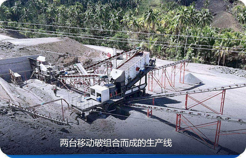 雙機(jī)組合式時產(chǎn)300噸移動破碎生產(chǎn)線