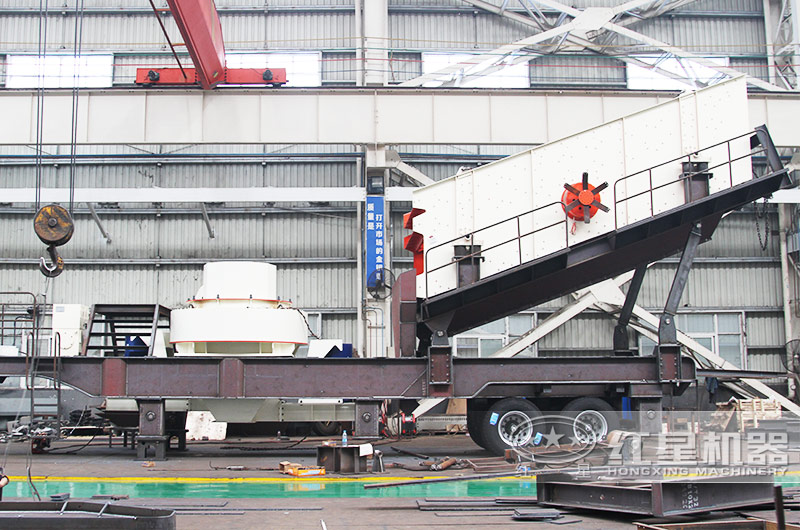 沖擊破移動破碎機，制砂+篩分，多種規(guī)格級配合理